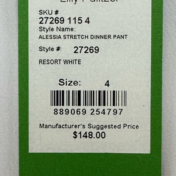 Lilly Pulitzer White Alessia Stretch Dinner Pant 4 Resort  Office Classi… - Picture 8 of 13